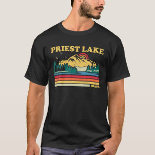 T-shirt Vintage Retro Famille Vacances Idaho Priest Lake