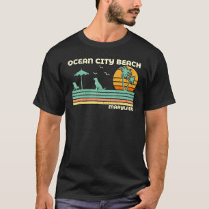 T-shirt Vintage Retro Famille Vacances Maryland Ocean City