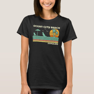 T-shirt Vintage Retro Famille Vacances Maryland Ocean City