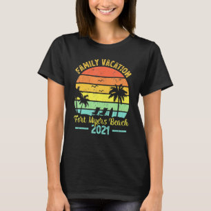 T-shirt Vintage Retro Famille Vacation 2021 Florida Fort M