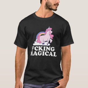 T-shirt Vintage Retro Fcking Magique Unicorn Rainbow Funny