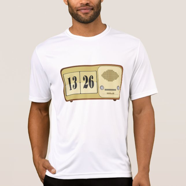 T-shirt Vintage Retro Flip Clock Radio (Devant)