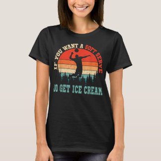 T-shirt Vintage Retro Funny Soft Sert glace crème Volleyba
