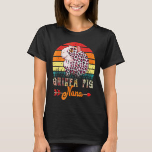 T-shirt Vintage Retro Guinée Pig Nana Fleurs Leopard Guin
