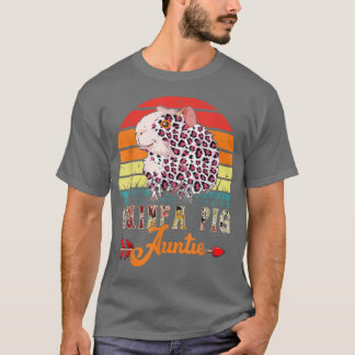 T-shirt Vintage Retro Guinée Pig Tante Fleurs Leopard Gu