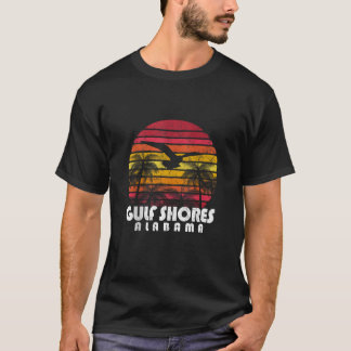 T-shirt Vintage Retro Gulf Shores AL Alabama Sunset Distre