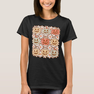 T-shirt Vintage Retro Halloween Citrouilles Hommes Femmes 