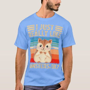 T-shirt Vintage Retro Hamster Lover J'Ai Vraiment Vraiment