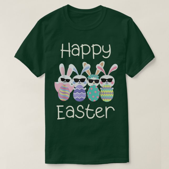 T-shirt Vintage Retro Happy Pâques Hoppy Pâques  (Design devant)
