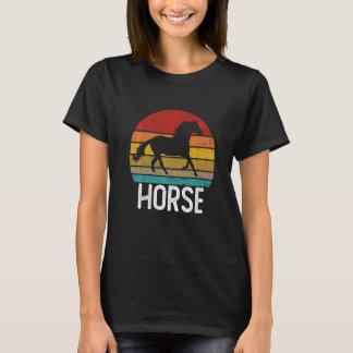 T-shirt Vintage Retro Horse Sunset les années 70 80s 90s H