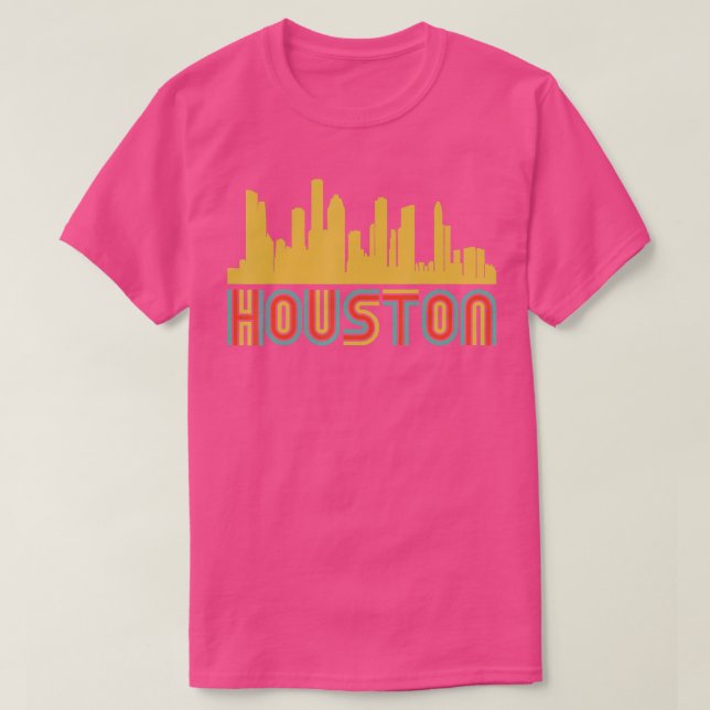T-shirt Vintage Retro Houston Texas Skyline (Design devant)
