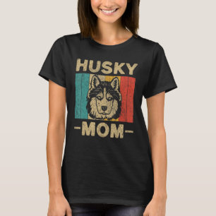 T-shirt Vintage Retro Husky Maman Propriétaire de chien