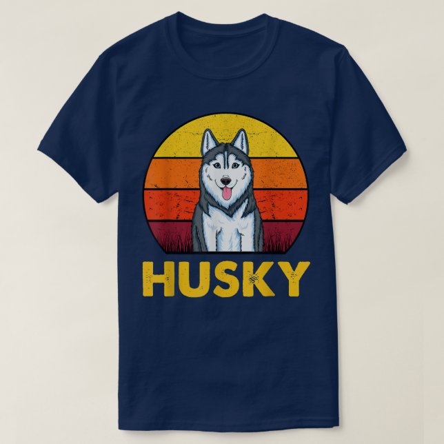 T-shirt Vintage rétro Husky Sibérien (Design devant)