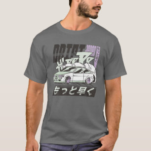 T-shirt Vintage Retro Japonais Anime Drift Car Racing 90'S