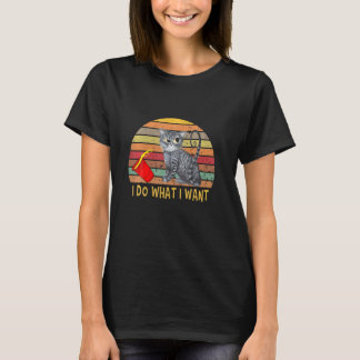 T-shirt Vintage Retro Je Fais Ce Que Je Veux Mon Chat Noir
