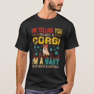 T-shirt Vintage Rétro Je ne suis pas une maman Corgi a di