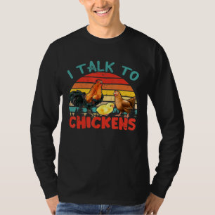 T-shirt Vintage Rétro Je Parle Aux Poules Fermier Poulet