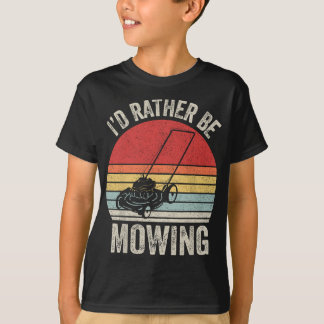 T-shirt Vintage Retro Je Préférerais Être Mowing Funny Mow