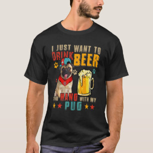 T-shirt Vintage Rétro Je veux juste boire de la bière et t