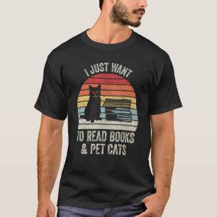T-shirt Vintage Rétro Je veux juste lire des livres et car