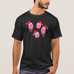 T-shirt Vintage Retro Joyeux visage Noël Père Noël Xmas Ho