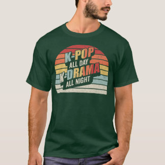 T-shirt Vintage Retro KPop Toute la journée KDrama Toute l