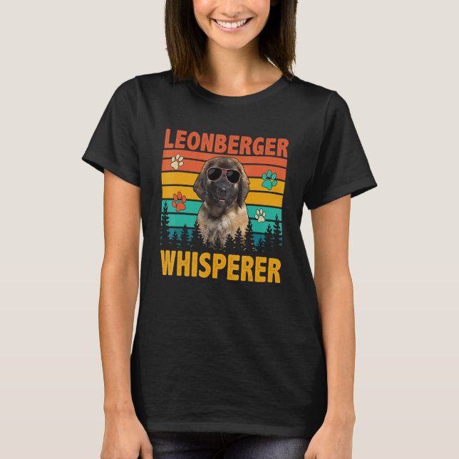 T-shirt Vintage Retro Leonberger Whisperer Dog Sunglasses  (Devant)