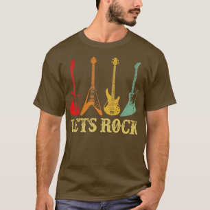 T-shirt Vintage Retro Lets Rock n Roll Guitare1441