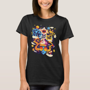 T-shirt Vintage Rétro Libère ton Esprit 60's Boho Paix Amo