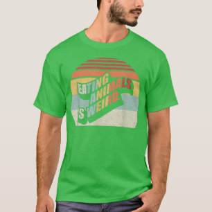 T-shirt Vintage Retro Manger Animaux Est Étrange Vegan Veg
