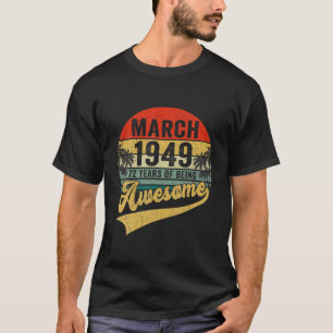T-shirt Vintage Retro Mars 1949 72E Cadeaux D'Anniversaire