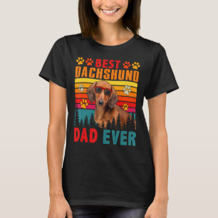 T-shirt Vintage Retro Meilleur Dachshund Papa Jamais migno