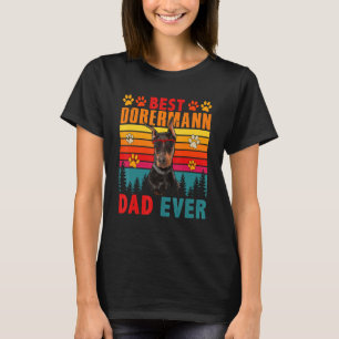T-shirt Vintage Retro Meilleur Dobermann Papa Jamais migno