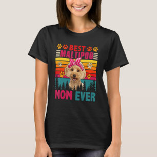 T-shirt Vintage Retro Meilleur Maltipoo Maman Jamais migno