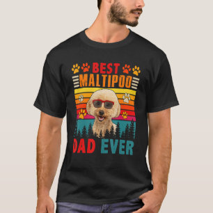 T-shirt Vintage Retro Meilleur Maltipoo Papa Jamais mignon