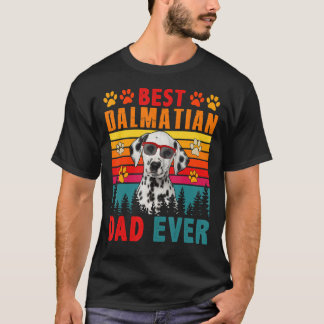 T-shirt Vintage Retro Meilleur papa dalmate Jamais mignon 