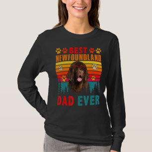 T-shirt Vintage Retro Meilleur papa de Terre-Neuve Jamais