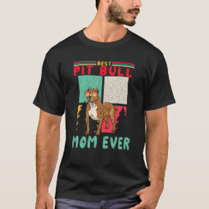 T-shirt Vintage Retro Meilleur Pit Bull Maman Ever Chien S