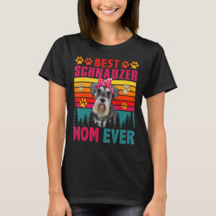 T-shirt Vintage Retro Meilleur Schnauzer Maman Jamais mign