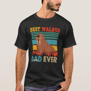 T-shirt Vintage Retro Meilleur Walrus Papa Jamais Papa Mer