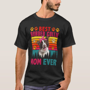 T-shirt Vintage Retro Meilleure bordure Collie Maman toujo