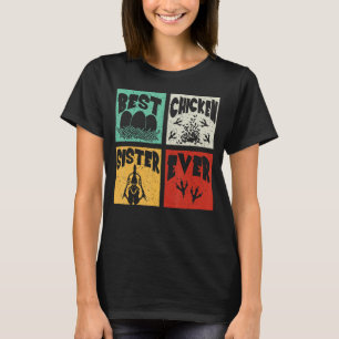 T-shirt Vintage Retro Meilleure Soeur de poulet Jamais Far
