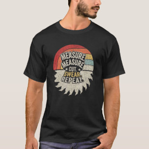 T-shirt Vintage Rétro Mesure Coupe Swear Handyman Woodwork