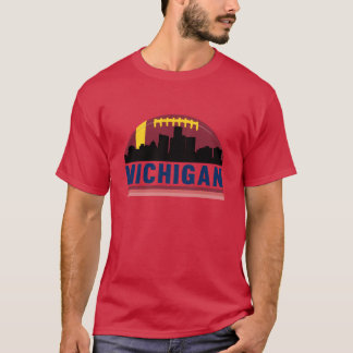 T-shirt Vintage Retro Michigan Skyline Surdimensionné