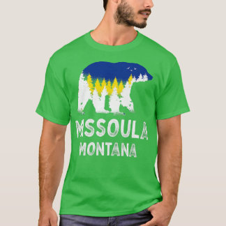 T-shirt Vintage Retro Missoula Montana Grizzly Bear MT Vac