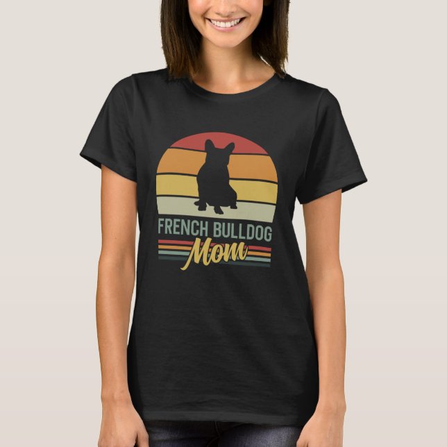 T-shirt Vintage Retro Mom 5t French Bulldog (Devant)