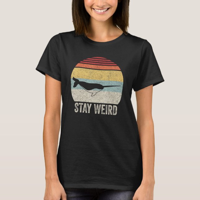 T-shirt Vintage Retro Narwhal Reste bizarre (Devant)