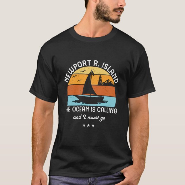 T-shirt Vintage Retro Newport Rhode Island (Devant)