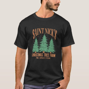 T-shirt Vintage Retro Noël Saint Nick s Arbre de Noël Loin