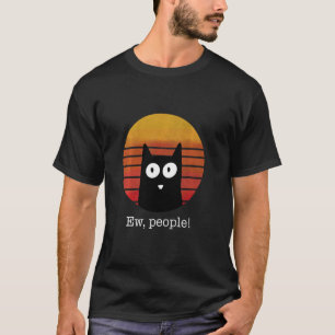 T-shirt Vintage Retro Nouvelles Personnes Drôle Chat Pour